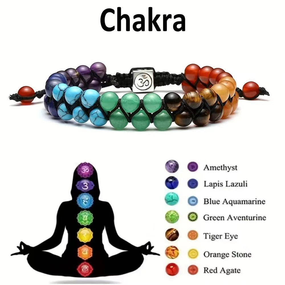 Fengshui Bracelet | 7 Chakra Multi-layer Yoga Bracelet Adjustable Woven Rope Chain