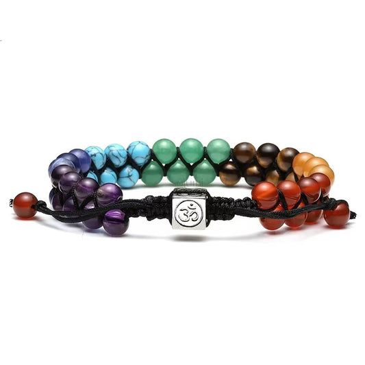 Fengshui Bracelet | 7 Chakra Multi-layer Yoga Bracelet Adjustable Woven Rope Chain