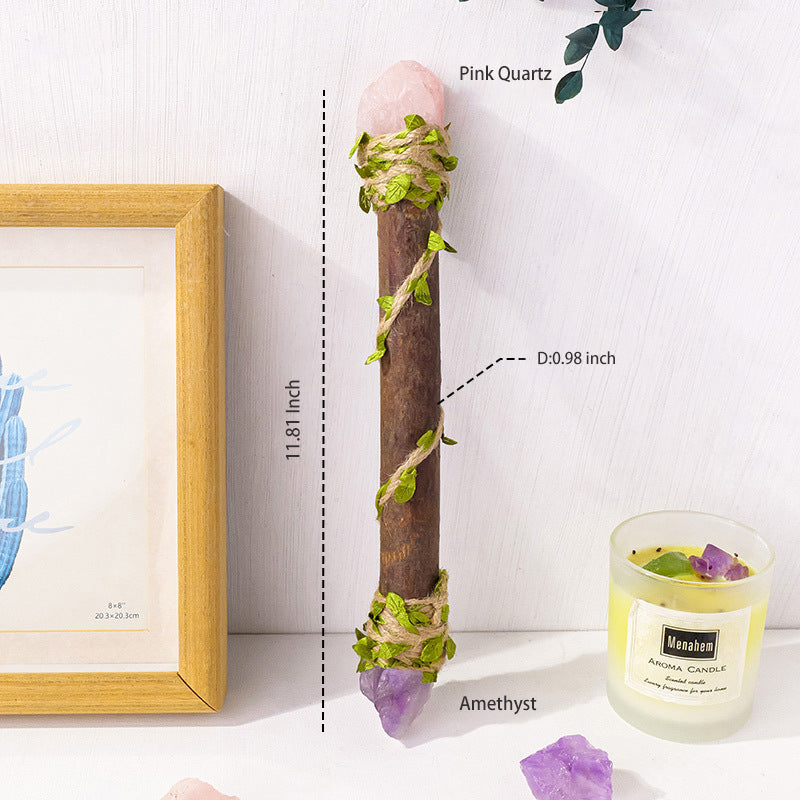 Fengshui Secpter | Natural crystal log handcrafted magic scepter