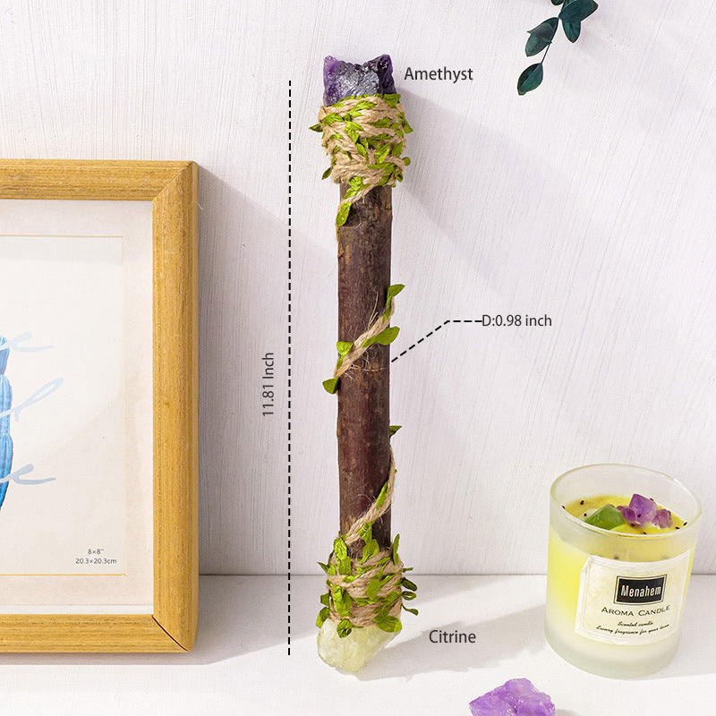 Fengshui Secpter | Natural crystal log handcrafted magic scepter