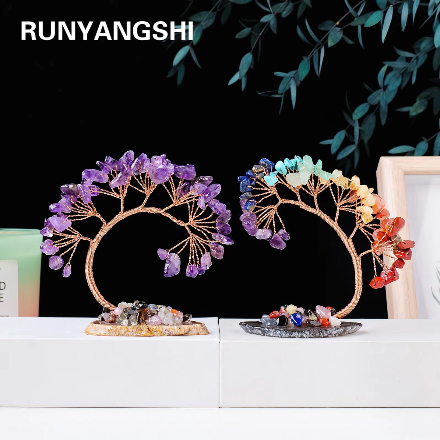 Fengshui Home Decor Money Trees | Natural Crystal Lucky Tree