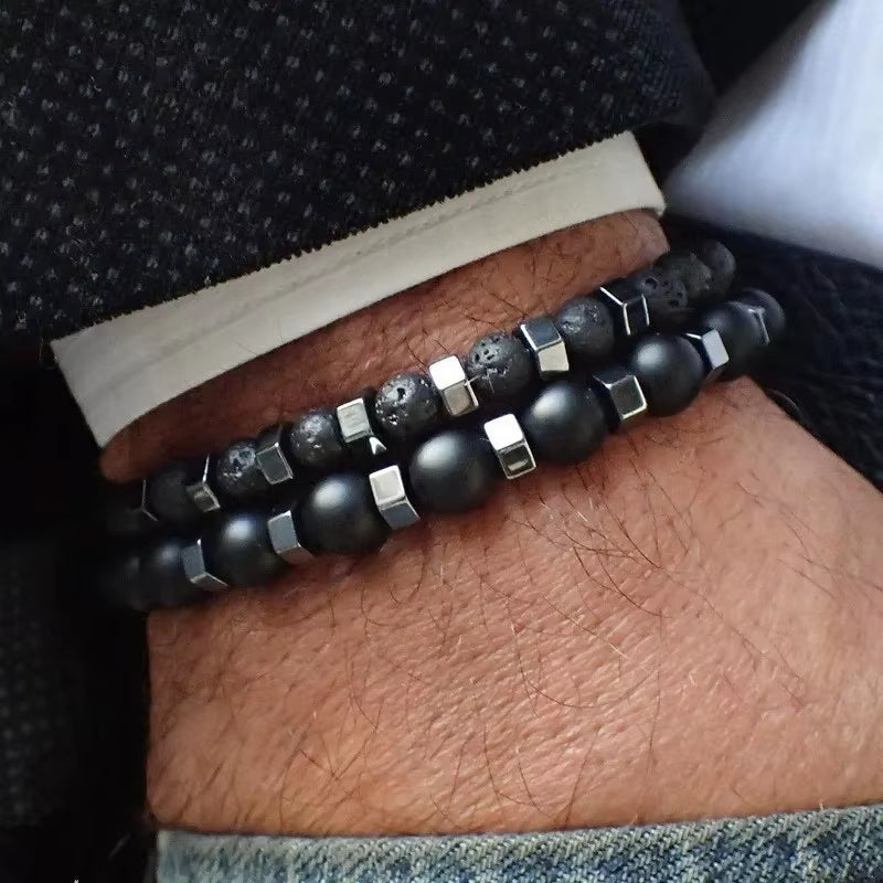 Fengshui Bracelet | Black Bead Natural Stone 2pcs/set