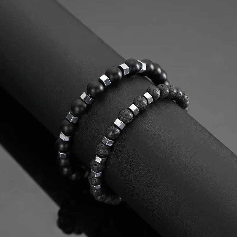Fengshui Bracelet | Black Bead Natural Stone 2pcs/set