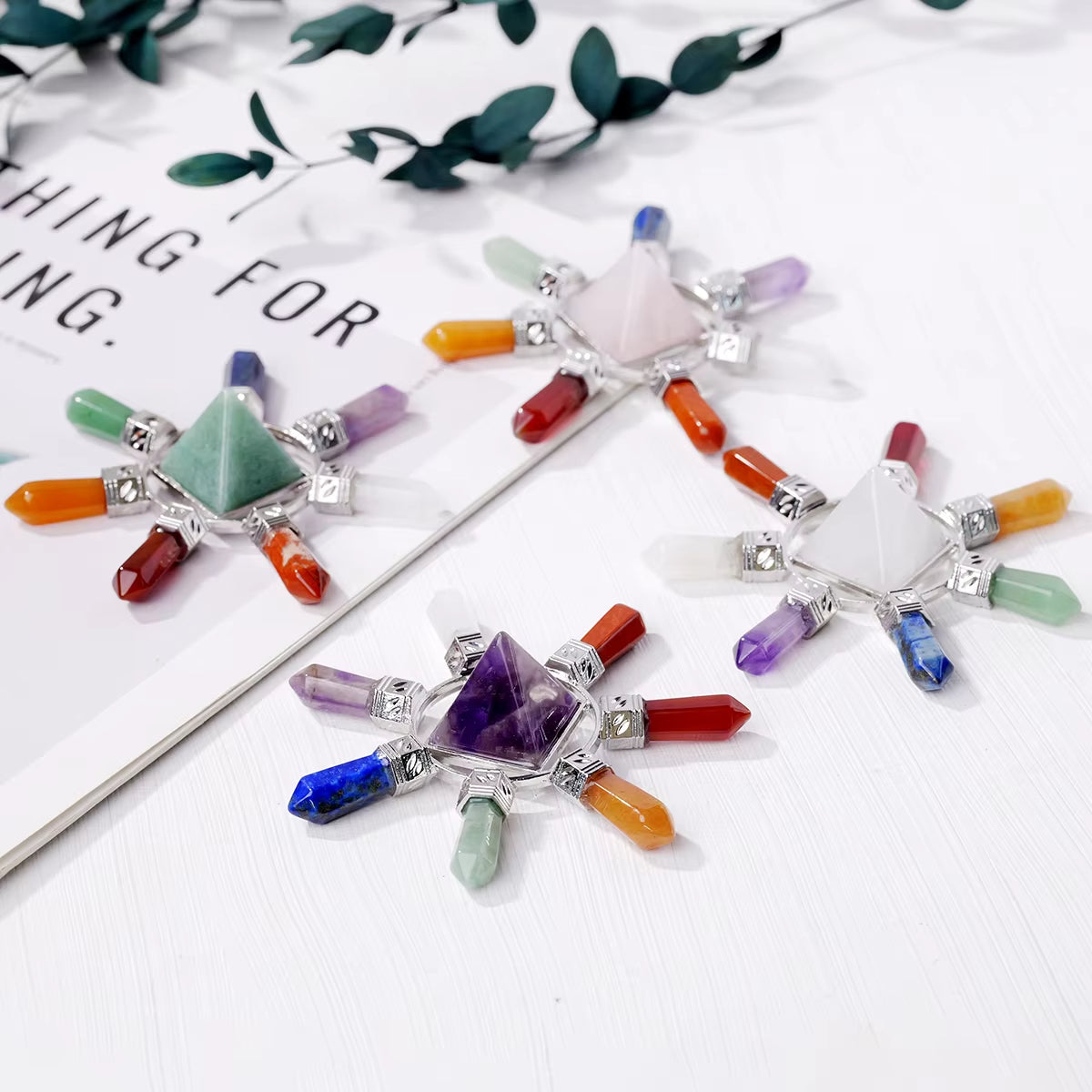 Feng Shui Zhen | Natural Crystal Chakra Sets Energy Clear Quartz