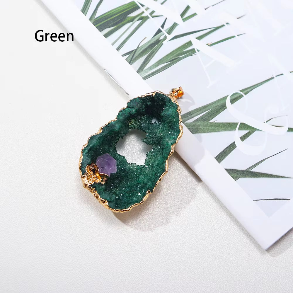 Fengshui Necklace| Natural cave crystal pendant energy gem jewelry necklace