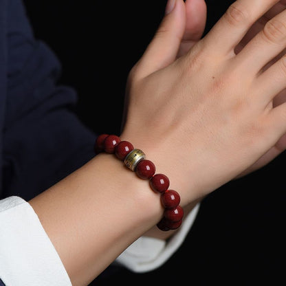 Feng Shui Bracelet | Natural Mineral Cinnabar Amulet Bracelet Twelve Zodiac Signs