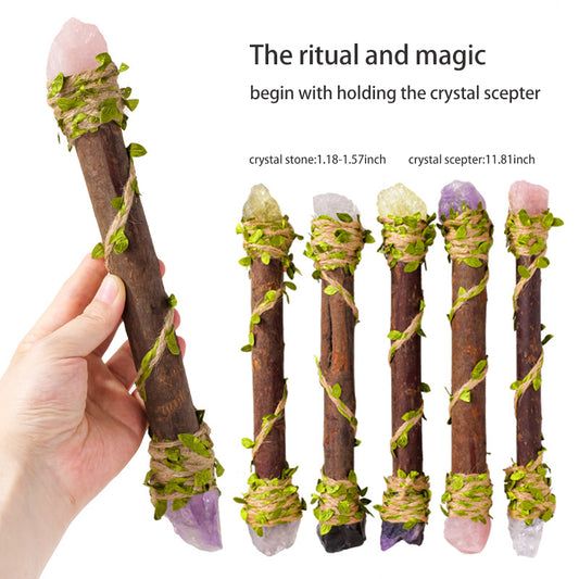 Fengshui Secpter | Natural crystal log handcrafted magic scepter