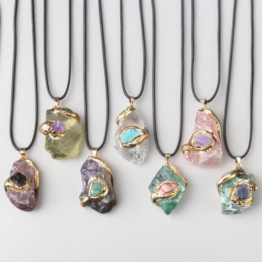 Fengshui Necklace for Healing | Natural Crystal  Gold Plated Pendant Necklace