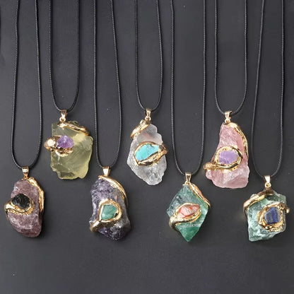 Fengshui Necklace for Healing | Natural Crystal  Gold Plated Pendant Necklace