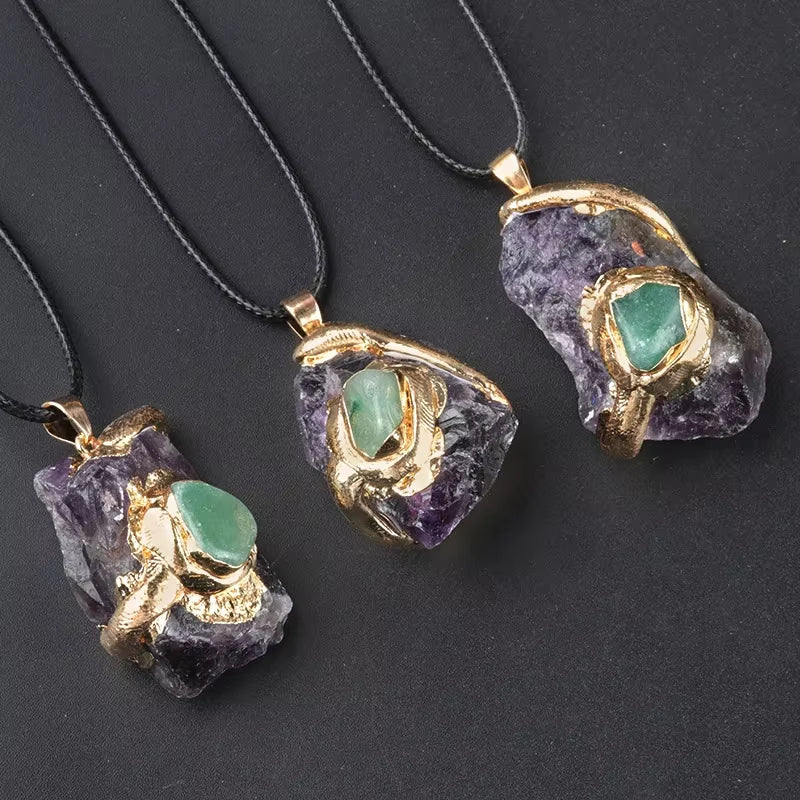Fengshui Necklace for Healing | Natural Crystal  Gold Plated Pendant Necklace