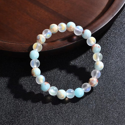Fengshui Bracelet  | Aura Quartz and Ocean Sediment Beaded Crystal Bracelet