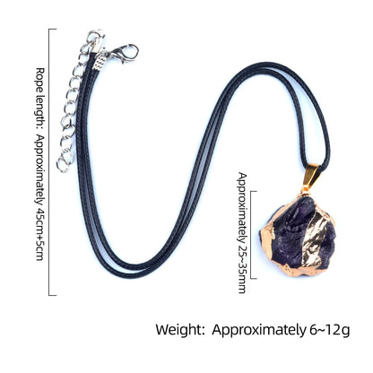 Fengshui Pendant |25-35mm Irregular Shape Natural Stone Crystal Necklaces Pendant Gold Color Wrap Charms for Jewelry Making DIY Earrings Accessory