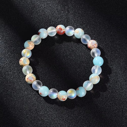 Fengshui Bracelet  | Aura Quartz and Ocean Sediment Beaded Crystal Bracelet