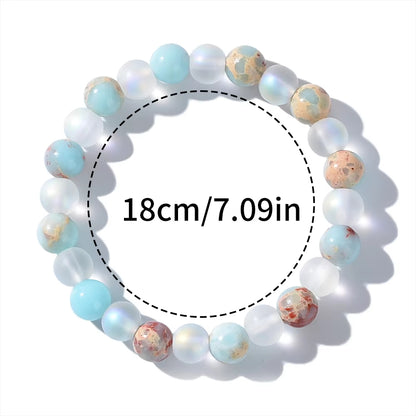 Fengshui Bracelet  | Aura Quartz and Ocean Sediment Beaded Crystal Bracelet