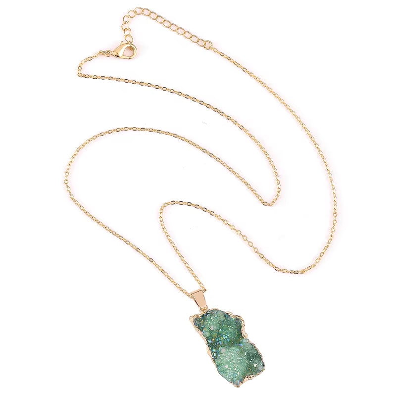 Feng Shui Necklace For Healing  | Irregular Natural Rainbow Quartz Stone Necklace