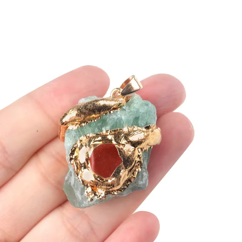 Fengshui Necklace for Healing | Natural Crystal  Gold Plated Pendant Necklace