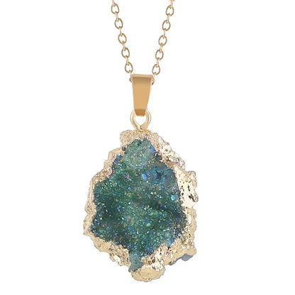 Feng Shui Necklace For Healing  | Irregular Natural Rainbow Quartz Stone Necklace