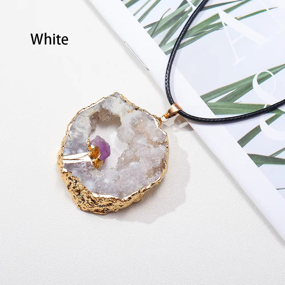 Fengshui Necklace| Natural  cave crystal pendant energy gem jewelry necklace
