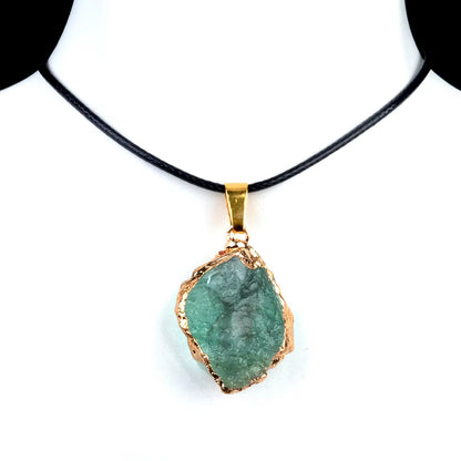 Fengshui Pendant |25-35mm Irregular Shape Natural Stone Crystal Necklaces Pendant Gold Color Wrap Charms for Jewelry Making DIY Earrings Accessory
