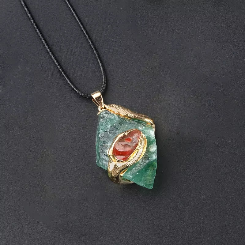 Fengshui Necklace for Healing | Natural Crystal  Gold Plated Pendant Necklace