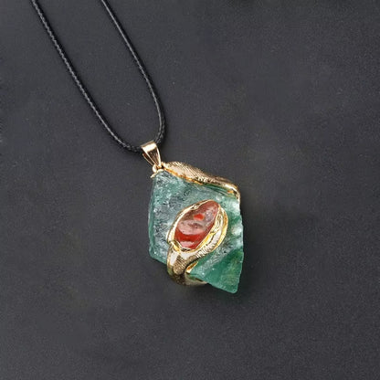Fengshui Necklace for Healing | Natural Crystal  Gold Plated Pendant Necklace