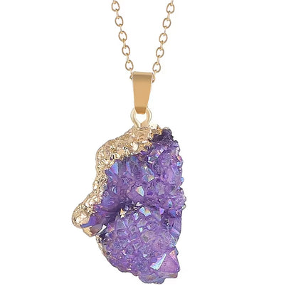 Feng Shui Necklace For Healing  | Irregular Natural Rainbow Quartz Stone Necklace