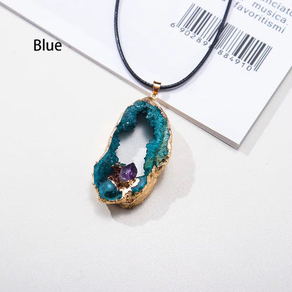 Fengshui Necklace| Natural  cave crystal pendant energy gem jewelry necklace