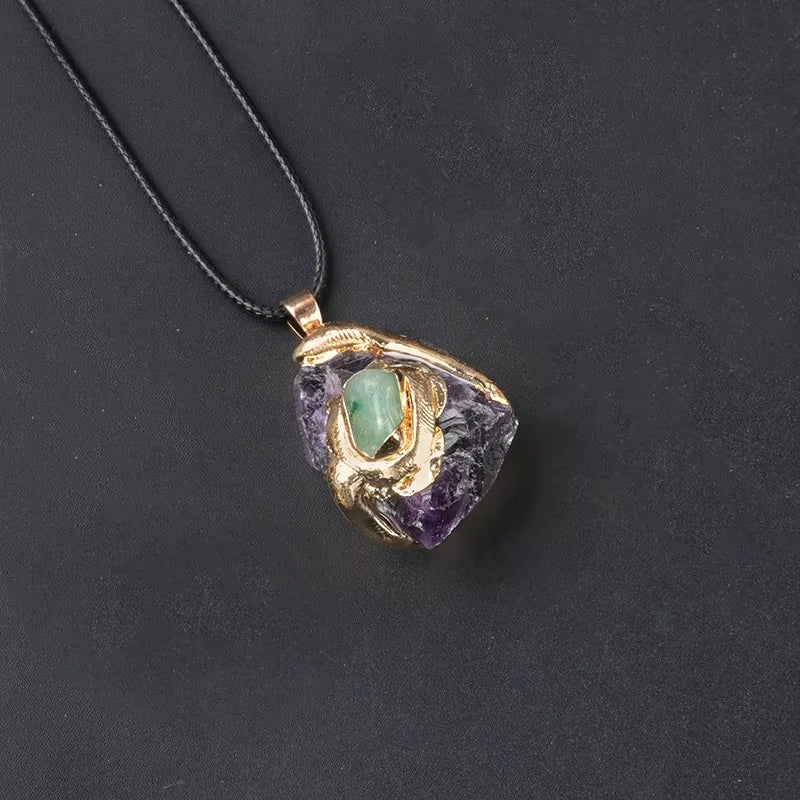Fengshui Necklace for Healing | Natural Crystal  Gold Plated Pendant Necklace