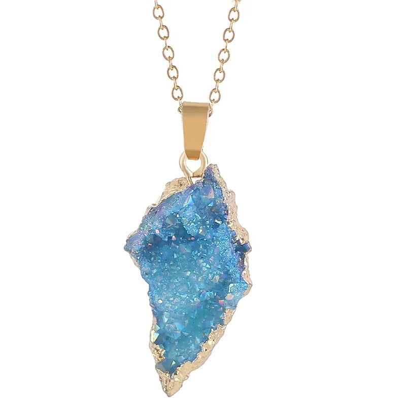 Feng Shui Necklace For Healing  | Irregular Natural Rainbow Quartz Stone Necklace
