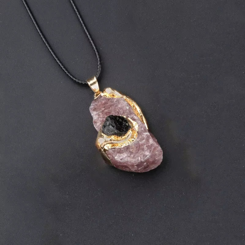 Fengshui Necklace for Healing | Natural Crystal  Gold Plated Pendant Necklace