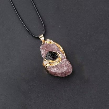 Fengshui Necklace for Healing | Natural Crystal  Gold Plated Pendant Necklace