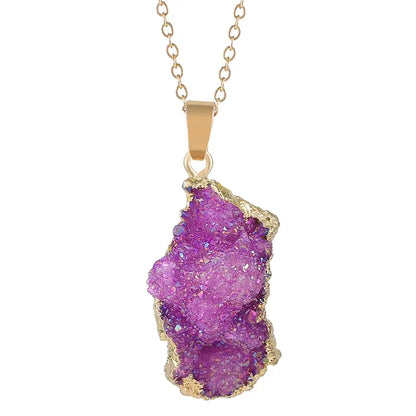 Feng Shui Necklace For Healing  | Irregular Natural Rainbow Quartz Stone Necklace