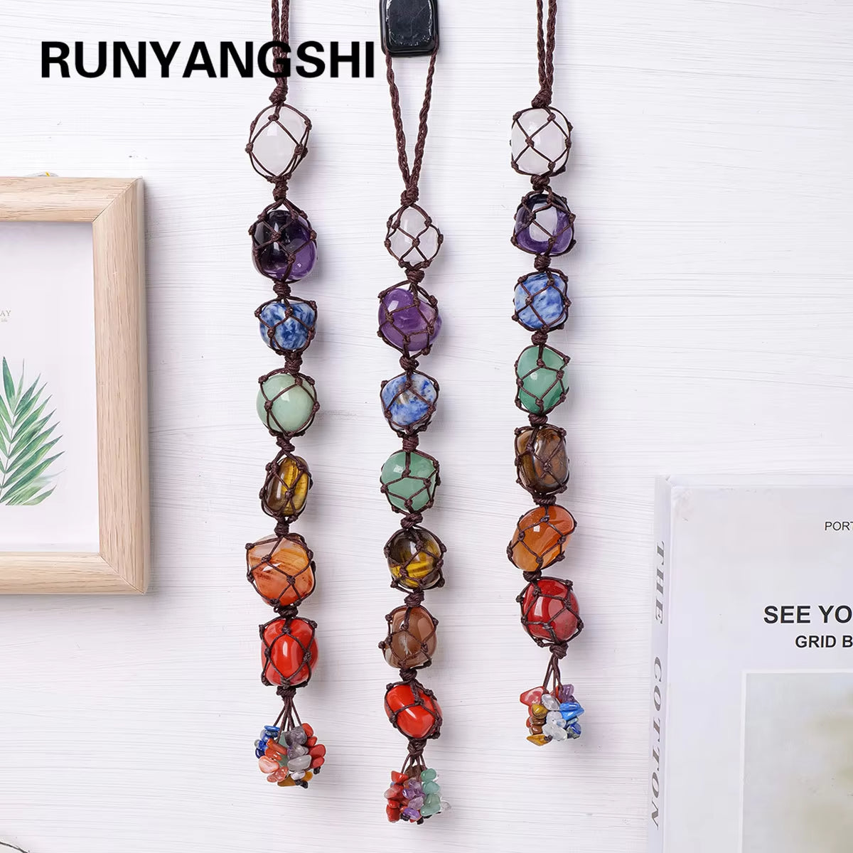 Fengshui Pendant For Healing | Natural Crystal Chakra Pendant  Energy Gem Decoration
